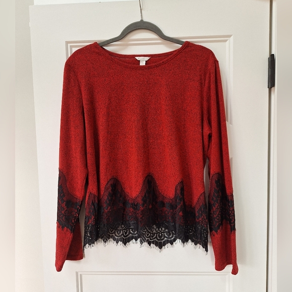 LS lace trim top - Picture 4 of 12